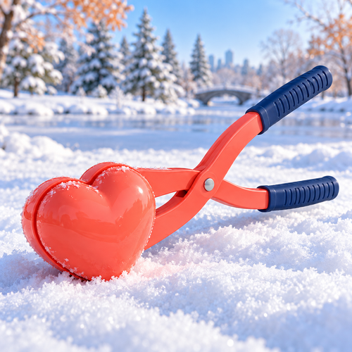 AI-generated design illustration: Heart Snow Shape Maker