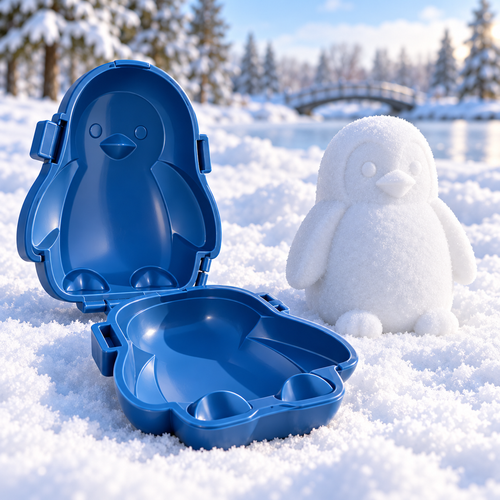 AI-generated design illustration: Penguin Snow Sculpture Mold